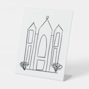 LDS Salt Lake City Temple simple modern mormon Pedestal Sign