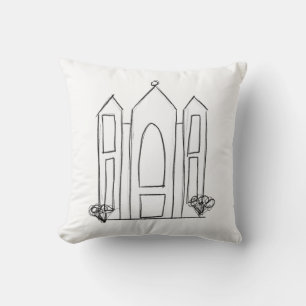 LDS Salt Lake City Temple simple modern mormon Th Cushion