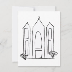 LDS Salt Lake City Temple simple modern mormon  Thank You Card