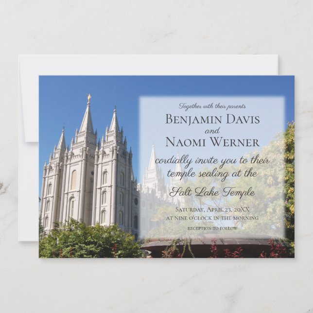 LDS Salt Lake Temple Wedding Invitations (Front)