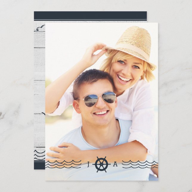 LDS WEDDING INVITATION | Nautical Lighthouse (Front/Back)