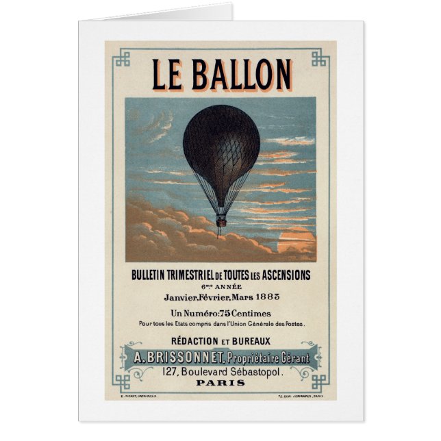 Le Ballon All Occasion Blank Greeting Card (Front)