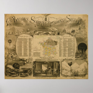 Le Ballons Sortis Pendant le Siege de Paris Poster