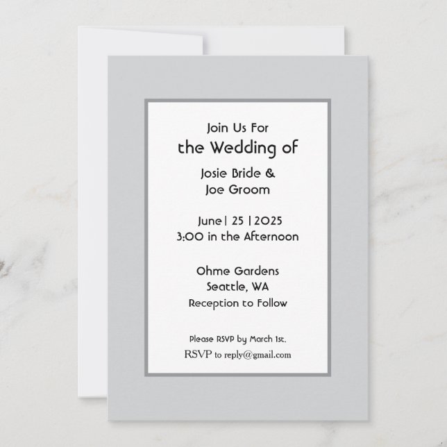 Le Basic wedding invitation (Front)