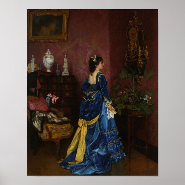 Le Blue Robe, Auguste Toulmouche Poster (Front)