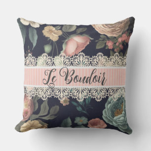 Le Boudoir Vintage Lace and Fabric  Cushion