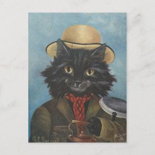 Le bricoleur chat postcard