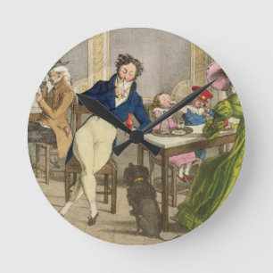 Le Cafe, pub. by Rodwell and Martin, 1820 (colour Round Clock