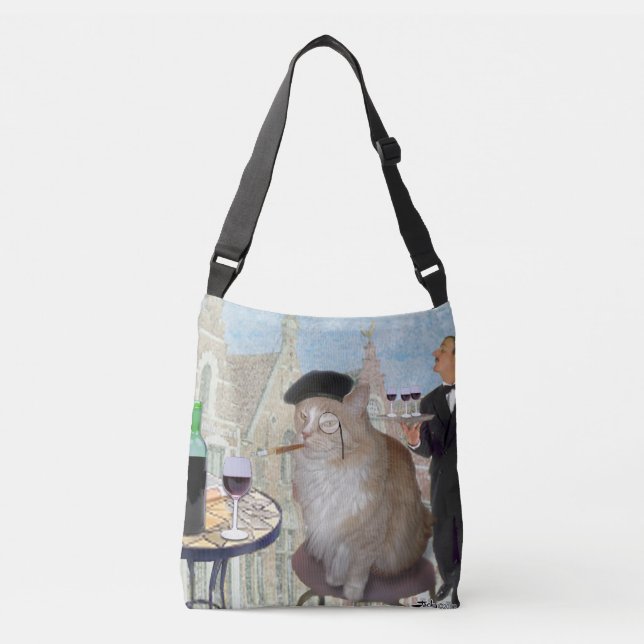 Le Cat du Cafe Crossbody Bag (Front)