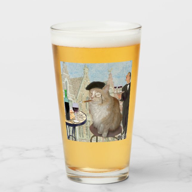 Le Cat du Cafe Glass (Front Filled)