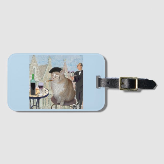 Le Cat du Cafe Luggage Tag (Front Horizontal)
