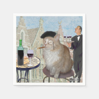 Le Cat du Cafe Napkin