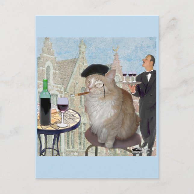 Le Cat du Cafe Postcard (Front)