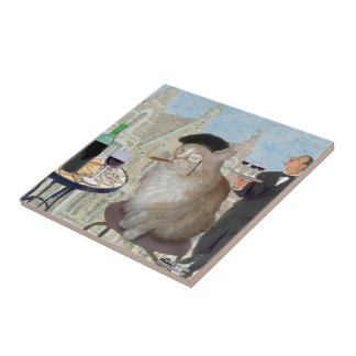 Le Cat du Cafe Tile