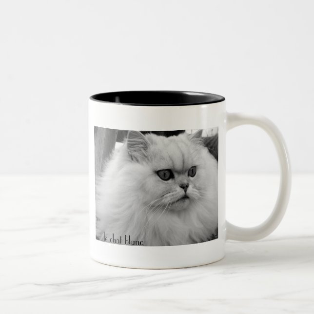 Le Chat Blanc Two-Tone Coffee Mug (Right)
