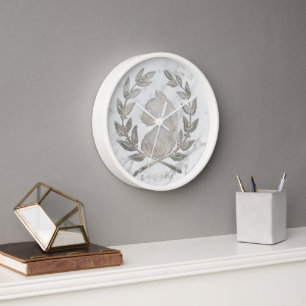Le Chat d'Argent Carrara Crest Wall Clock