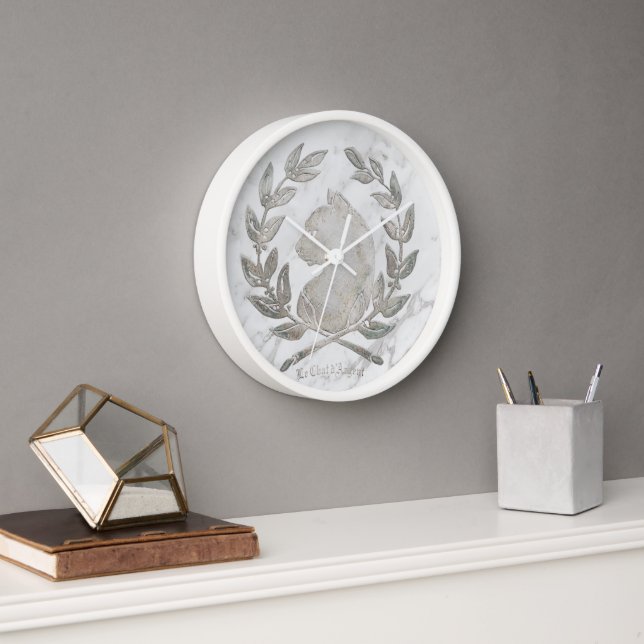 Le Chat d'Argent Carrara Crest Wall Clock (Office)