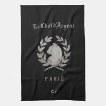 Le Chat d'Argent Monogrammed Kitchen Towel