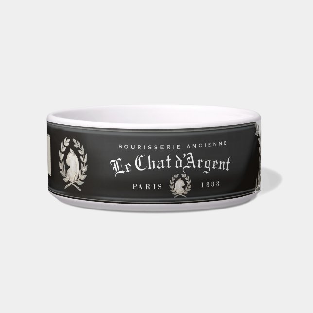 Le Chat d'Argent Noir Personalised Ceramic Bowl (Right)