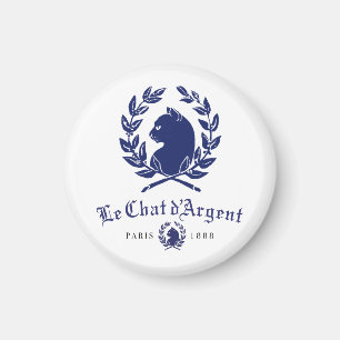 Le Chat d'Argent Paris Round Magnet Classic Navy