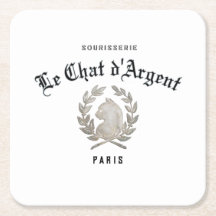 Le Chat d'Argent Vintage Square Coaster