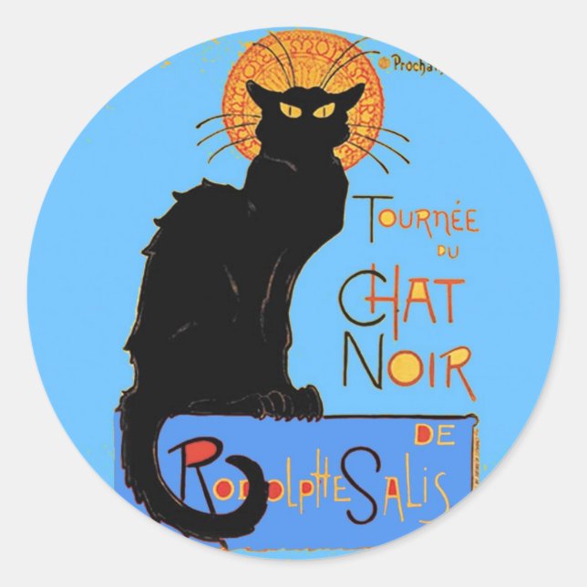 Le Chat Noir Classic Round Sticker (Front)
