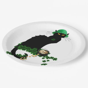 Le Chat Noir Clover St. Patrick's Day Paper Plate