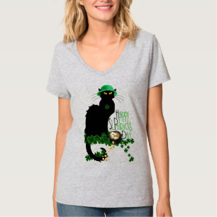 Le Chat Noir Clover St. Patrick's Day T-Shirt