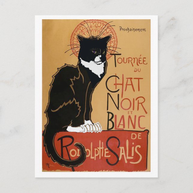 Le Chat Noir et Blanc Postcard (Front)