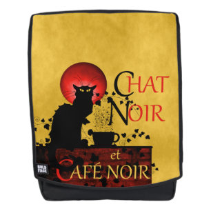 Le Chat Noir et Café Noir, Black Cat, Black Coffee Backpack