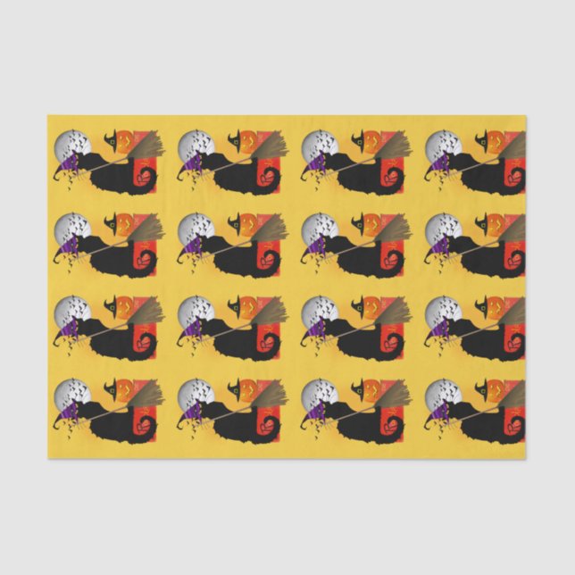 Le Chat Noir Halloween Witch Tissue Paper (Front)