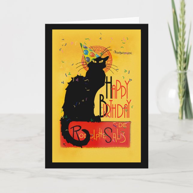 Le Chat Noir Happy Birthday Card (Front)