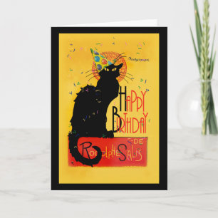Le Chat Noir - Happy Birthday Greetings Card