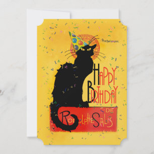Le Chat Noir Happy Birthday Invitation