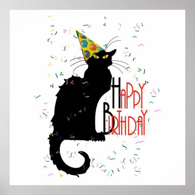 Le Chat Noir Happy Birthday Poster (Front)