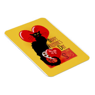 Le Chat Noir Heart Candy Valentine's Day  Magnet