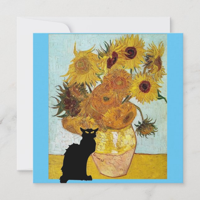 Le Chat Noir in Van Gogh’s Sunflowers Invitation (Front)