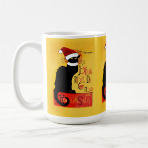 Le Chat Noir Santa Hat Christmas Coffee Mug