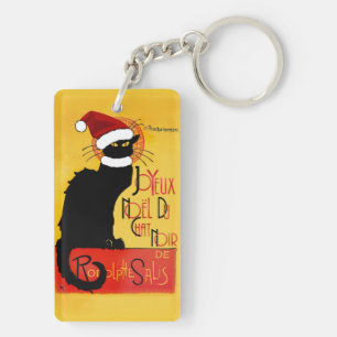 Le Chat Noir Santa Hat Christmas Key Ring
