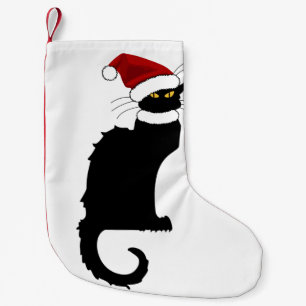 Le Chat Noir Santa Hat Christmas Small Christmas Stocking
