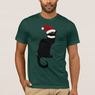 Le Chat Noir Santa Hat Christmas T-Shirt