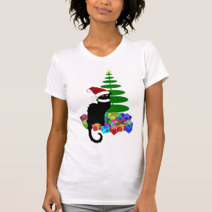 Le Chat Noir Santa Hat Christmas T-Shirt