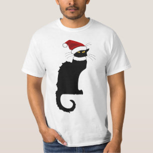 Le Chat Noir Santa Hat Christmas T-Shirt