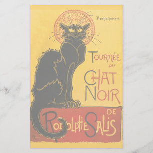 Le Chat Noir The Black Cat Art Nouveau Vintage Stationery