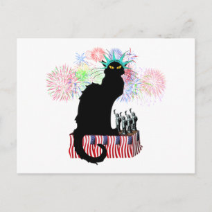 Le Chat Noir USA Independence Day Postcard