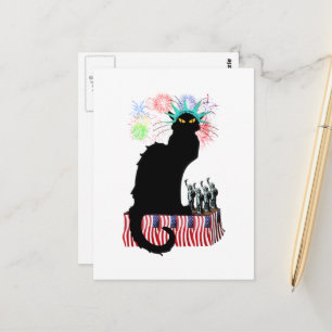 Le Chat Noir USA Independence Day Postcard