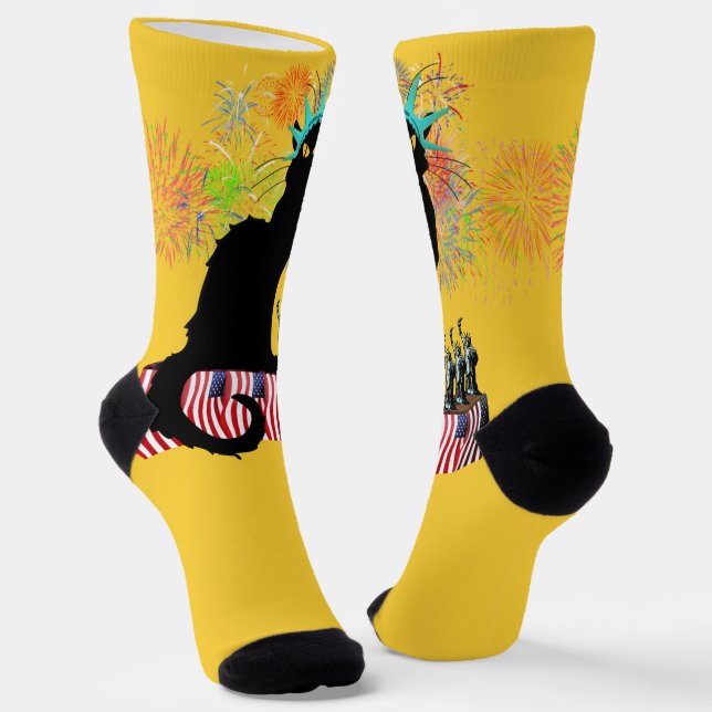 Le Chat Noir USA Independence Day Socks (Angled)