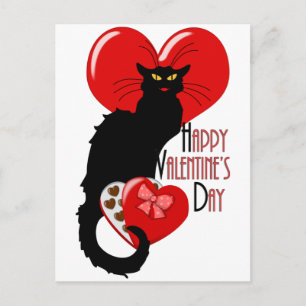 Le Chat Noir Valentine Holiday Postcard