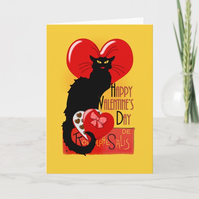 Le Chat Noir Valentine's Day Holiday Card (Front)
