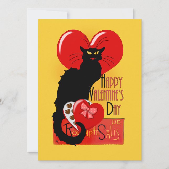 Le Chat Noir Valentine's Day Invitation (Front)